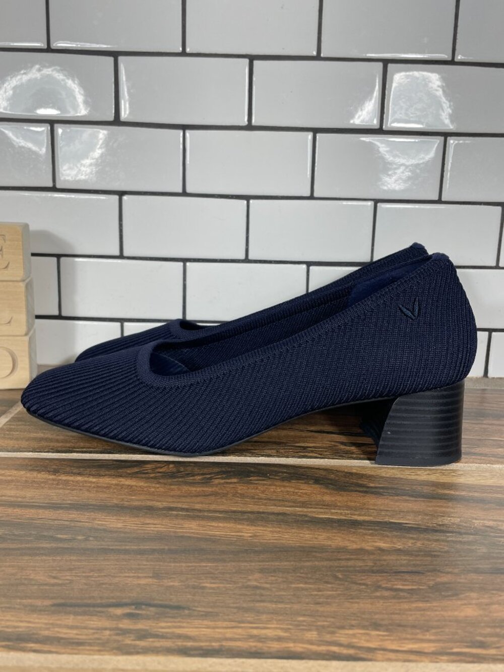 Vivaia Melody Pro Shoes Womens Size EU 40 Blue Square Toe Slip On Pumps Heels